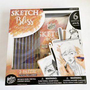 Art Kit Sketch Book with pencils, pastel, Blending
